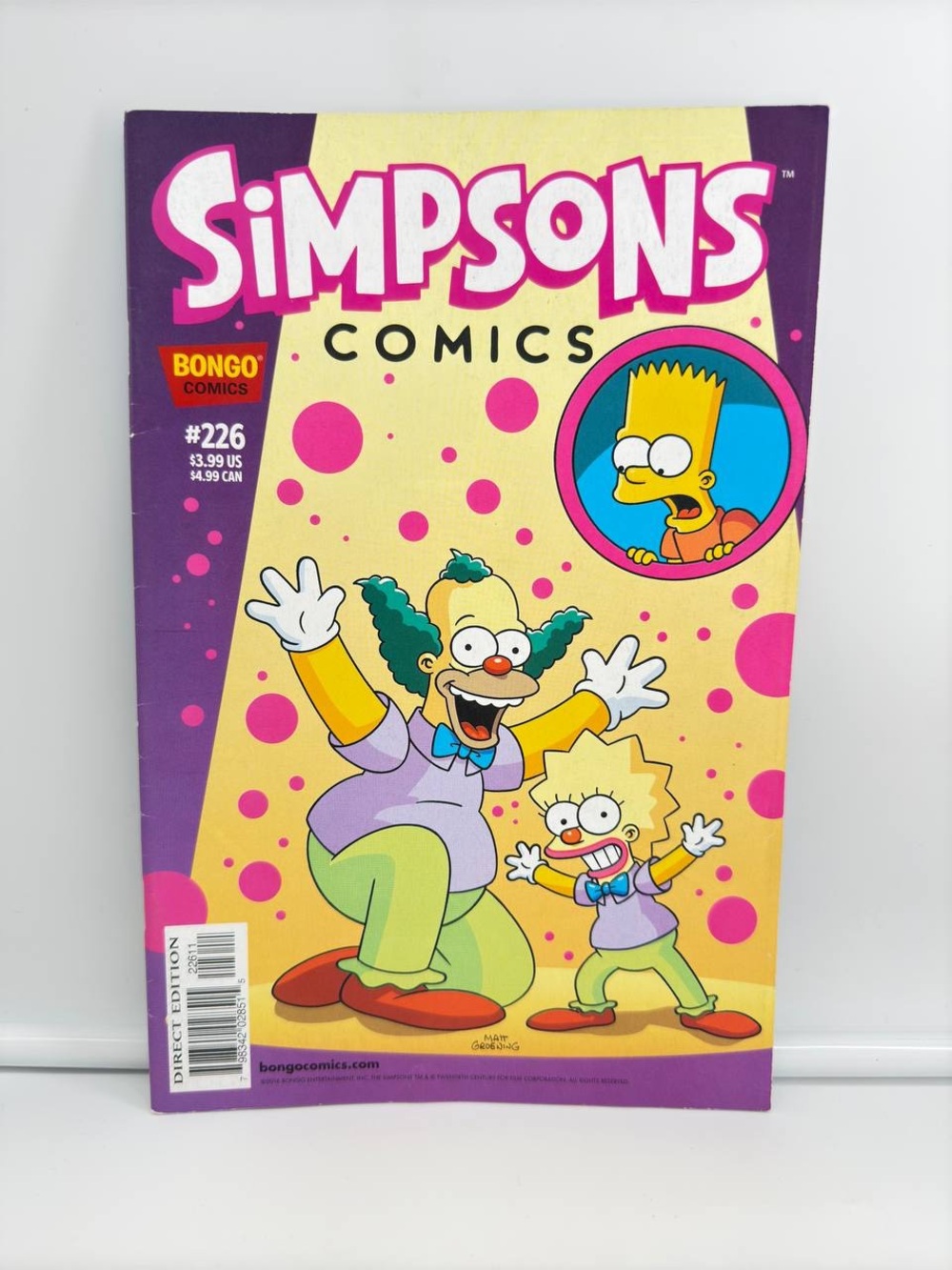 THE SIMPSONS COMICS #226 BONGO 2016 MATT GROENING krusty the clown - NM